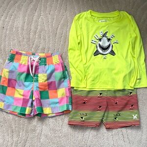 Boys Gap & Hurley Swim Lot Bathing Suit Rash Guard